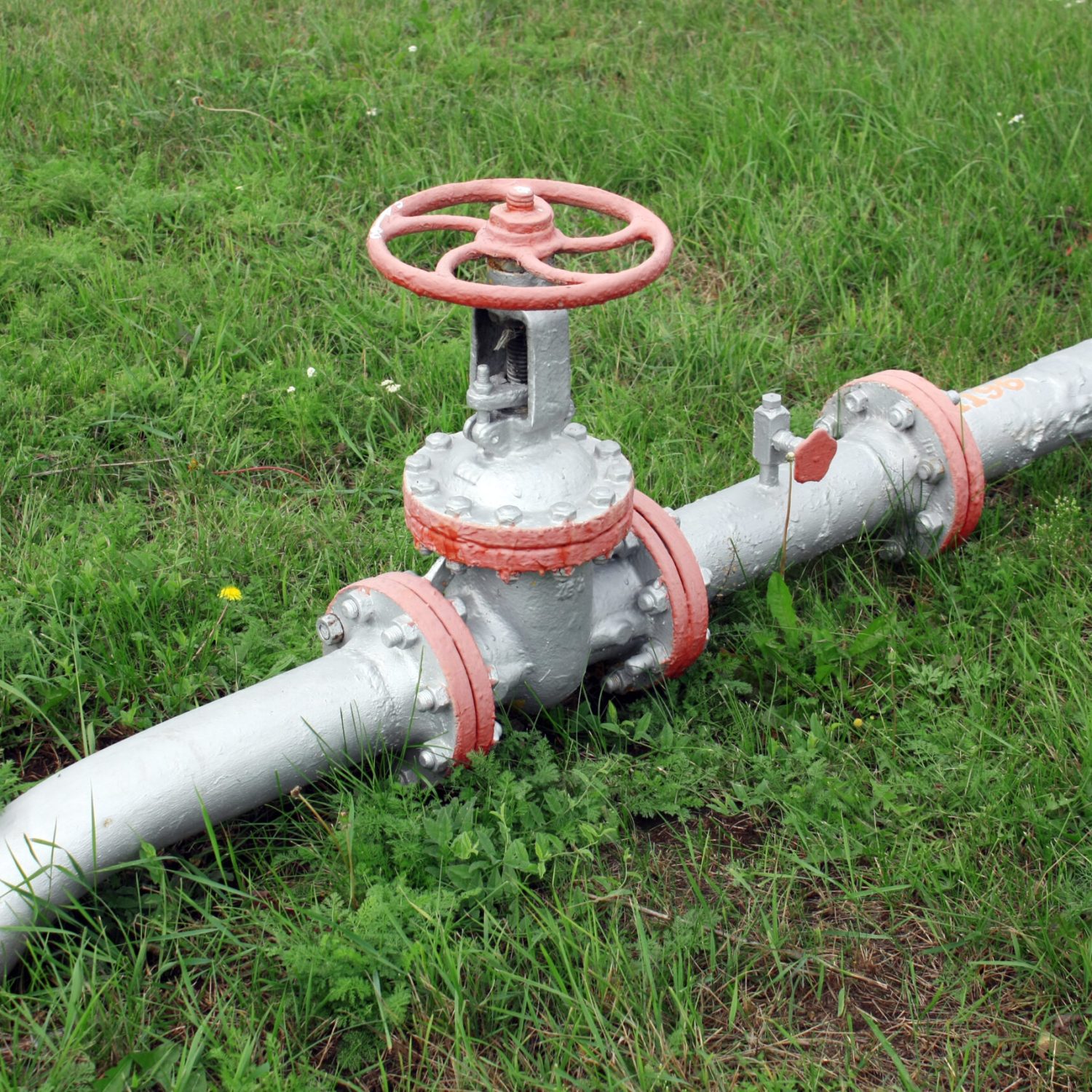 gas pipe line and valve that laid through green field